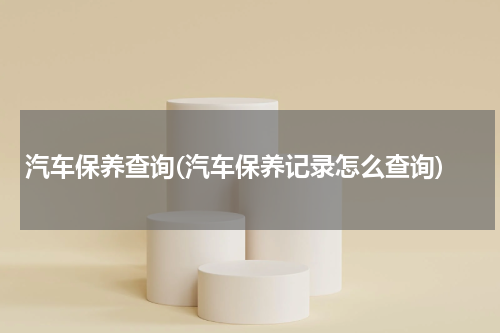 汽车保养查询(汽车保养记录怎么查询)