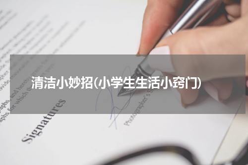 清洁小妙招(小学生生活小窍门)