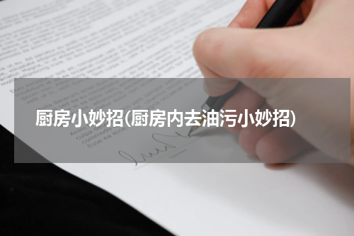 厨房小妙招(厨房内去油污小妙招)
